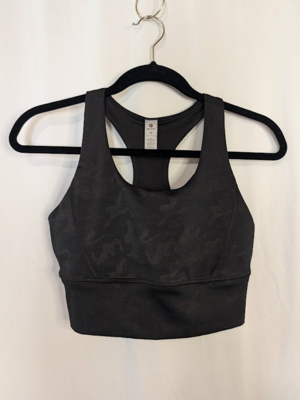 90 Degree By Reflex Black Camo Print Sports Bra Athletic Top Medium M